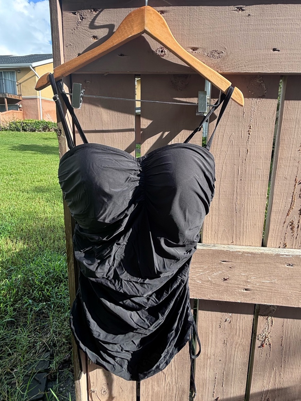 Calvin Klein Black Ruched One-Piece Swimsuit